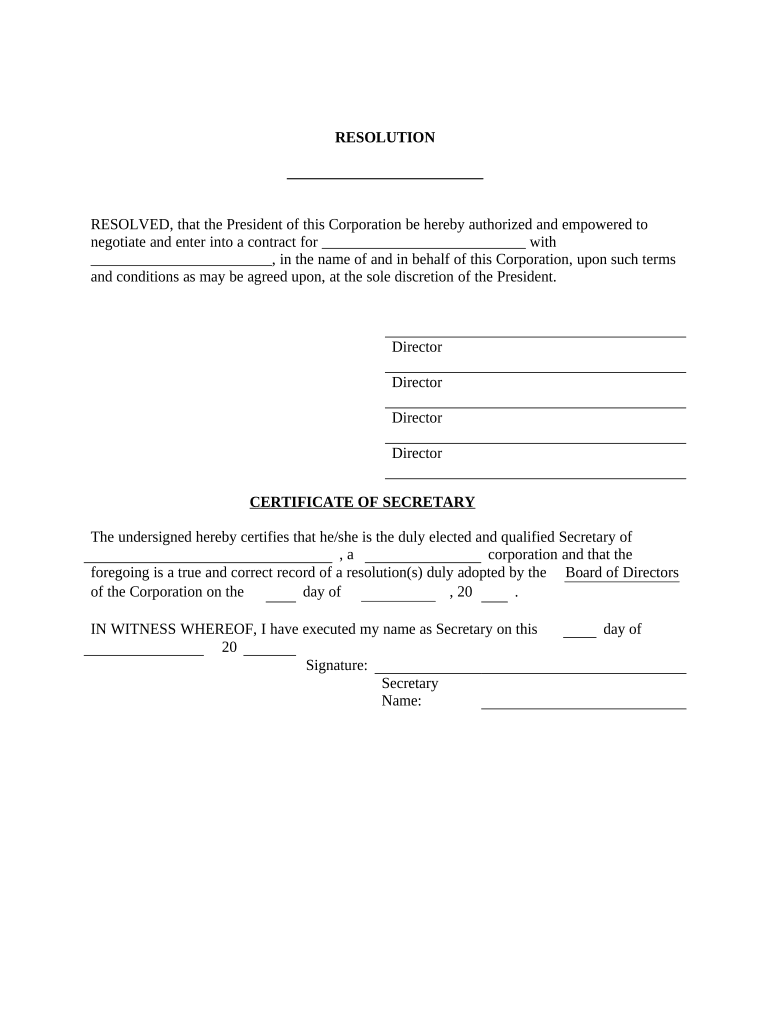 authority resolutions Doc Template | pdfFiller