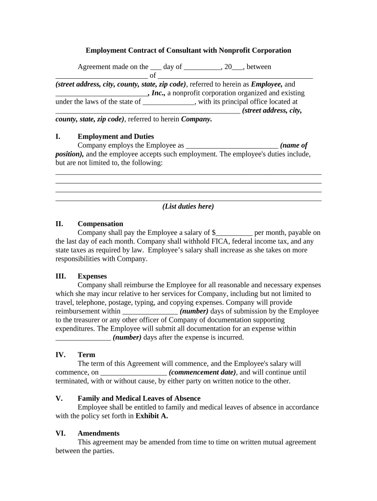 employment contract Preview on Page 1