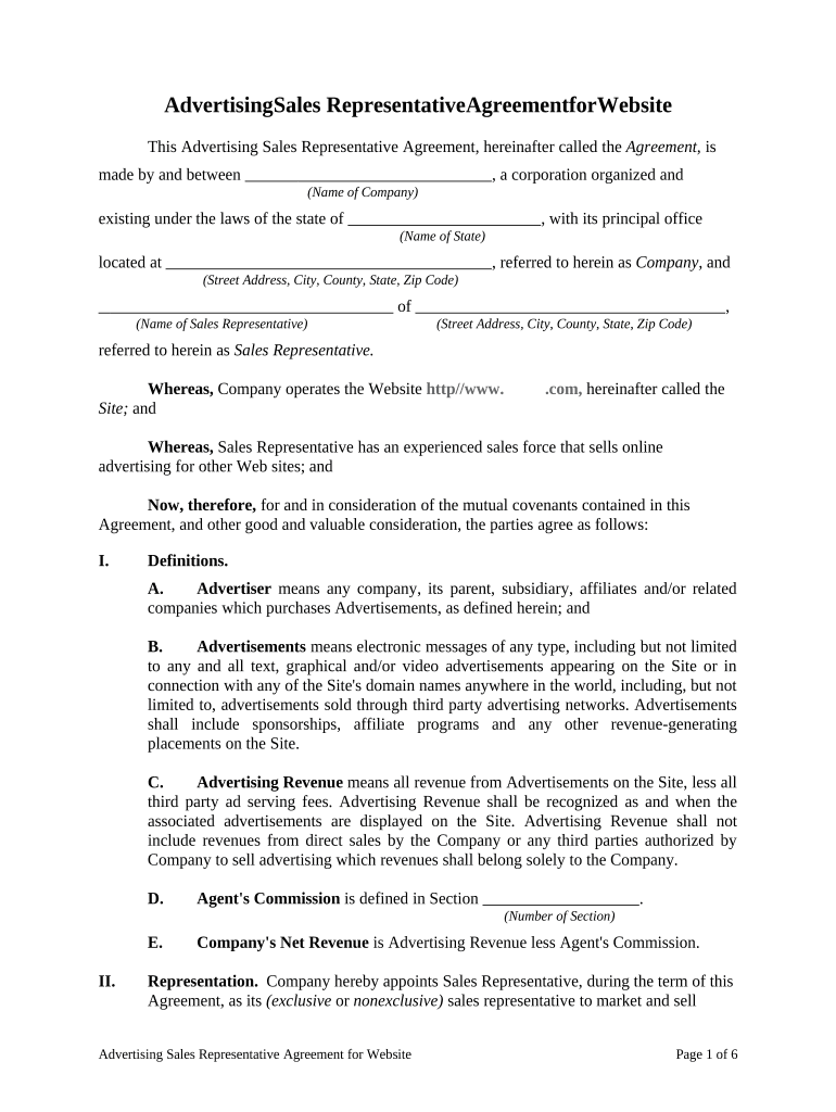 advertising sales agreement Preview on Page 1