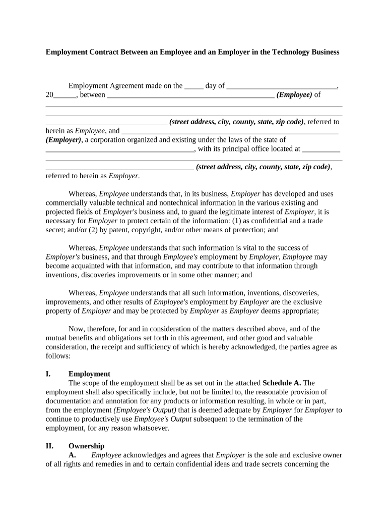 employment contract employee Preview on Page 1