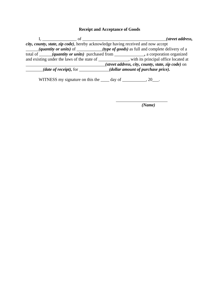 receipt goods doc template pdffiller