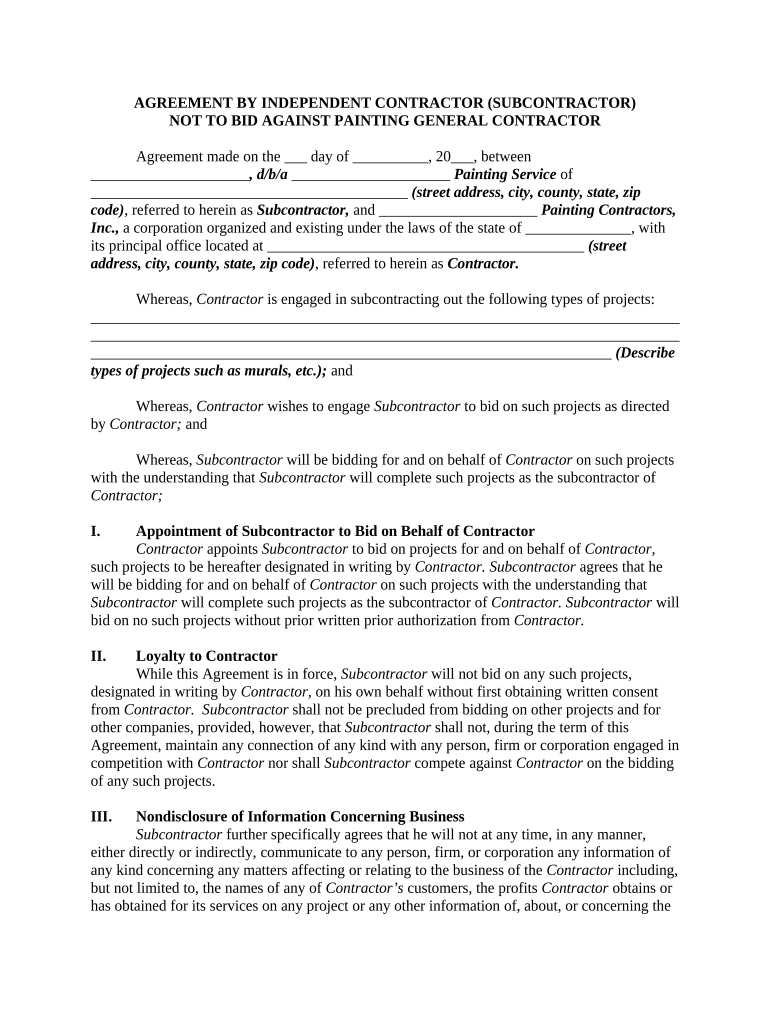 agreement contractor general Preview on Page 1