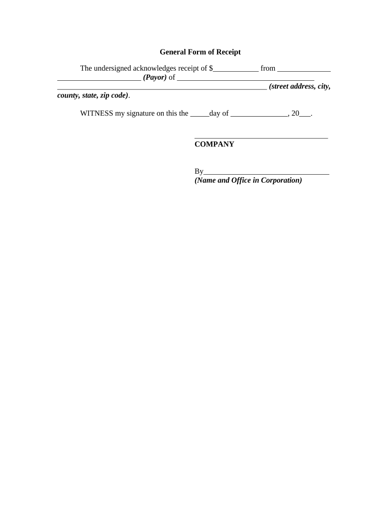 general receipt format Preview on Page 1