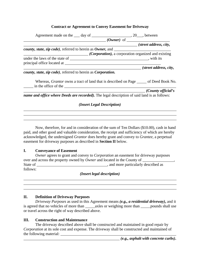 agreement easement Preview on Page 1