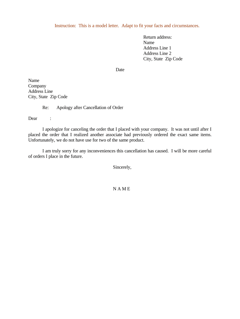 letter of retraction and apology sample Preview on Page 1