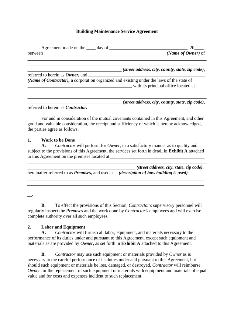 building agreement Preview on Page 1