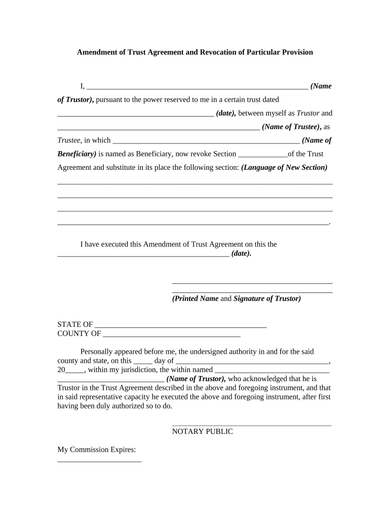 trust amendment form michigan Preview on Page 1