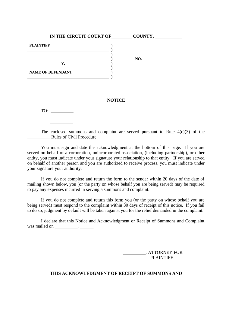 Complaint Civil Sample Doc Template PdfFiller