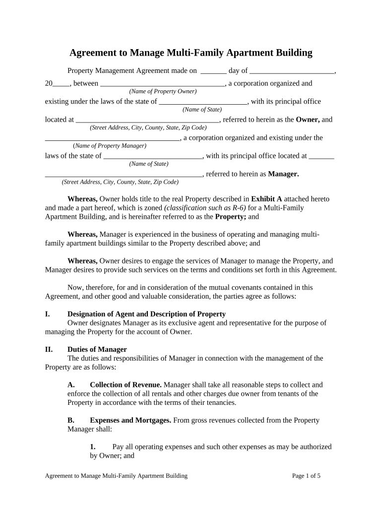 2022 apartment building agreement Preview on Page 1