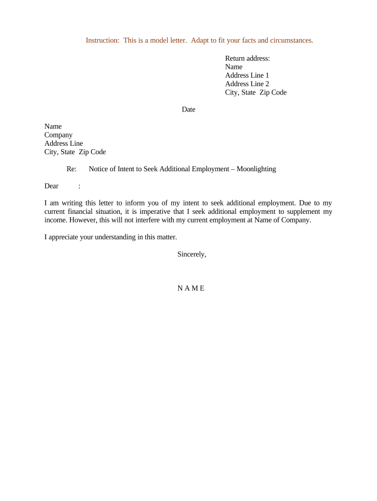 letter notice intent Preview on Page 1