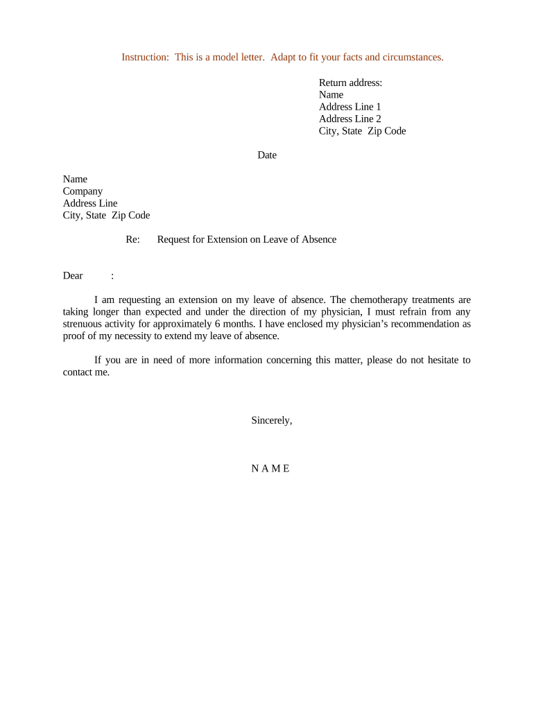 leave of absence letter Preview on Page 1