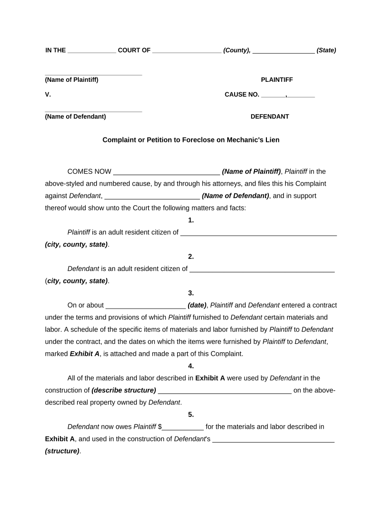 complaint lien Preview on Page 1