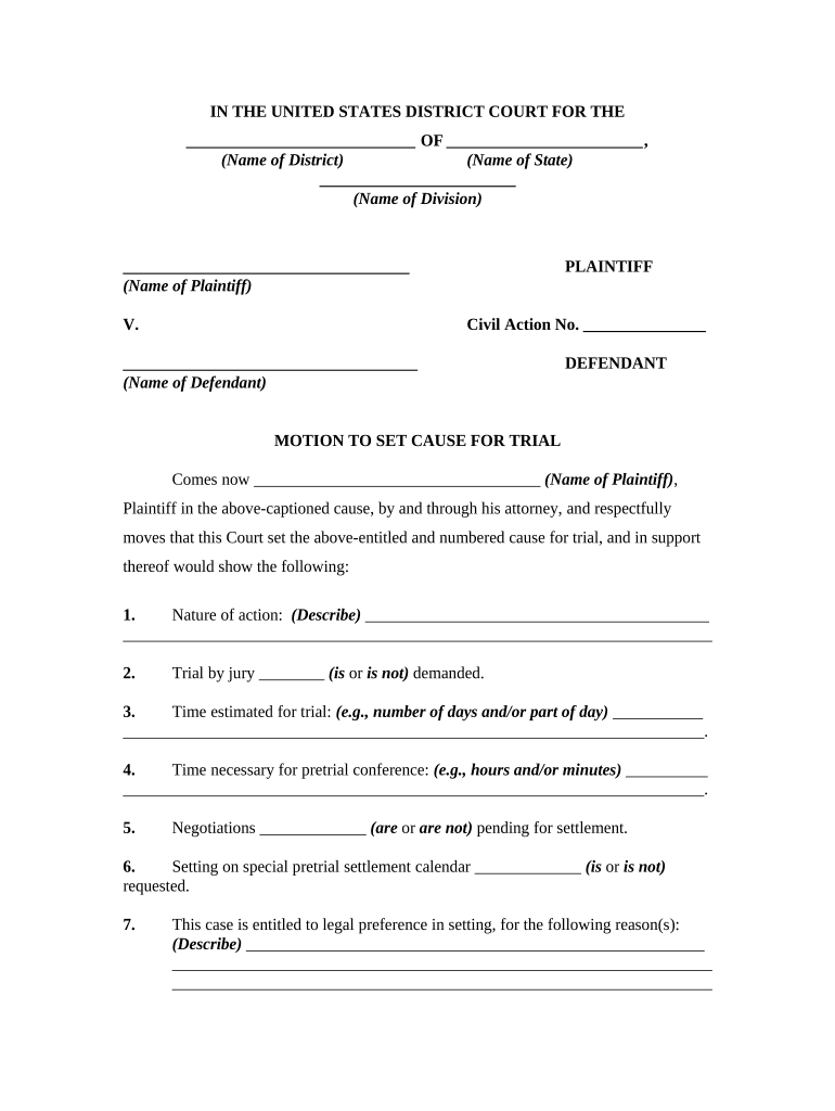 Motion To Modify Template