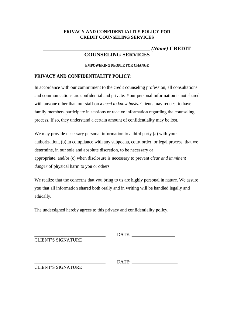 information privacy policy Preview on Page 1