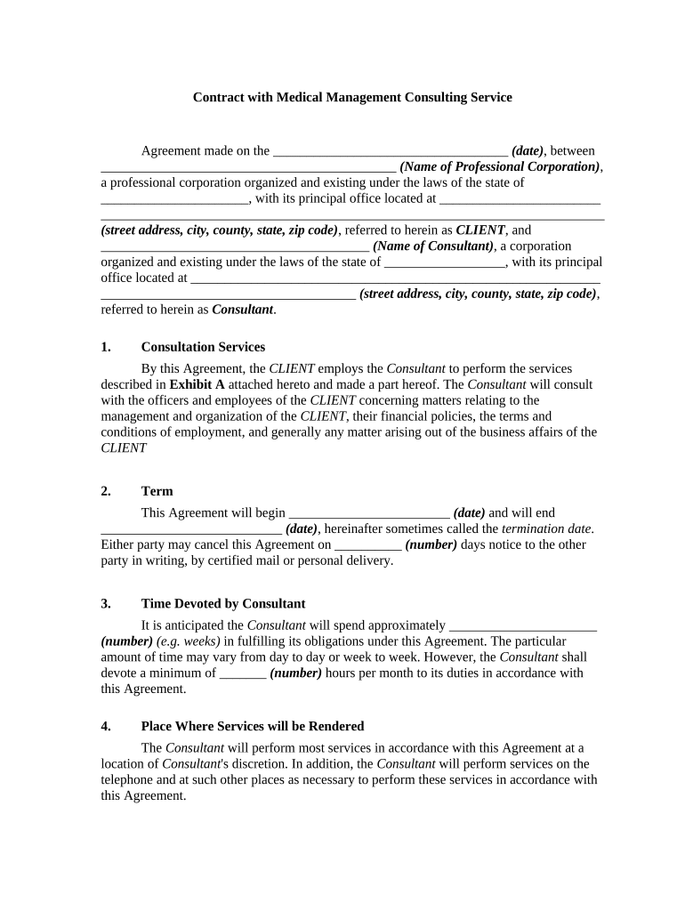 medical service agreement template Preview on Page 1