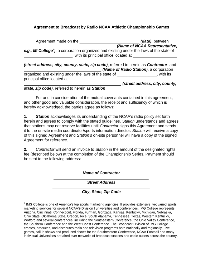 agreement radio template Preview on Page 1