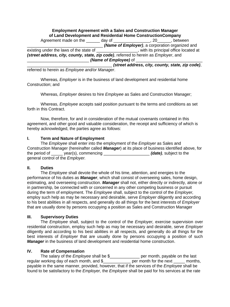employment agreement sales Preview on Page 1
