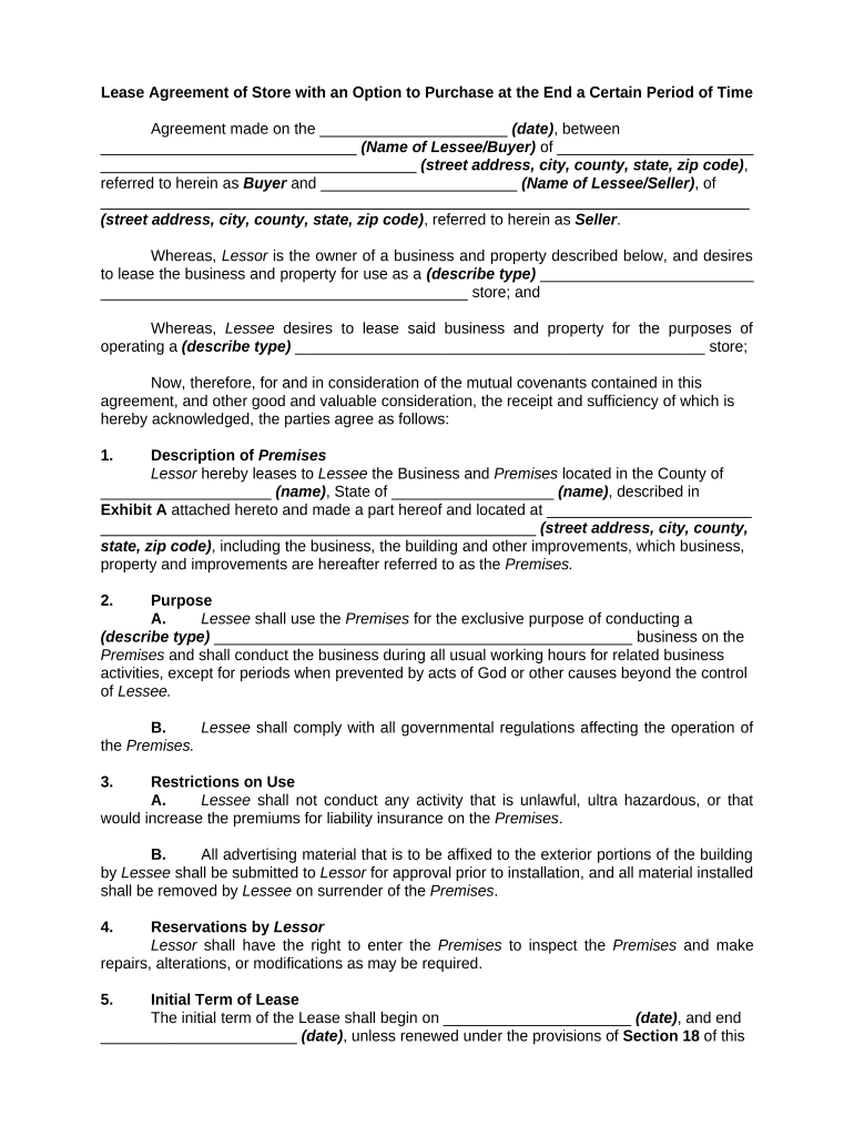 lease agreement form Preview on Page 1