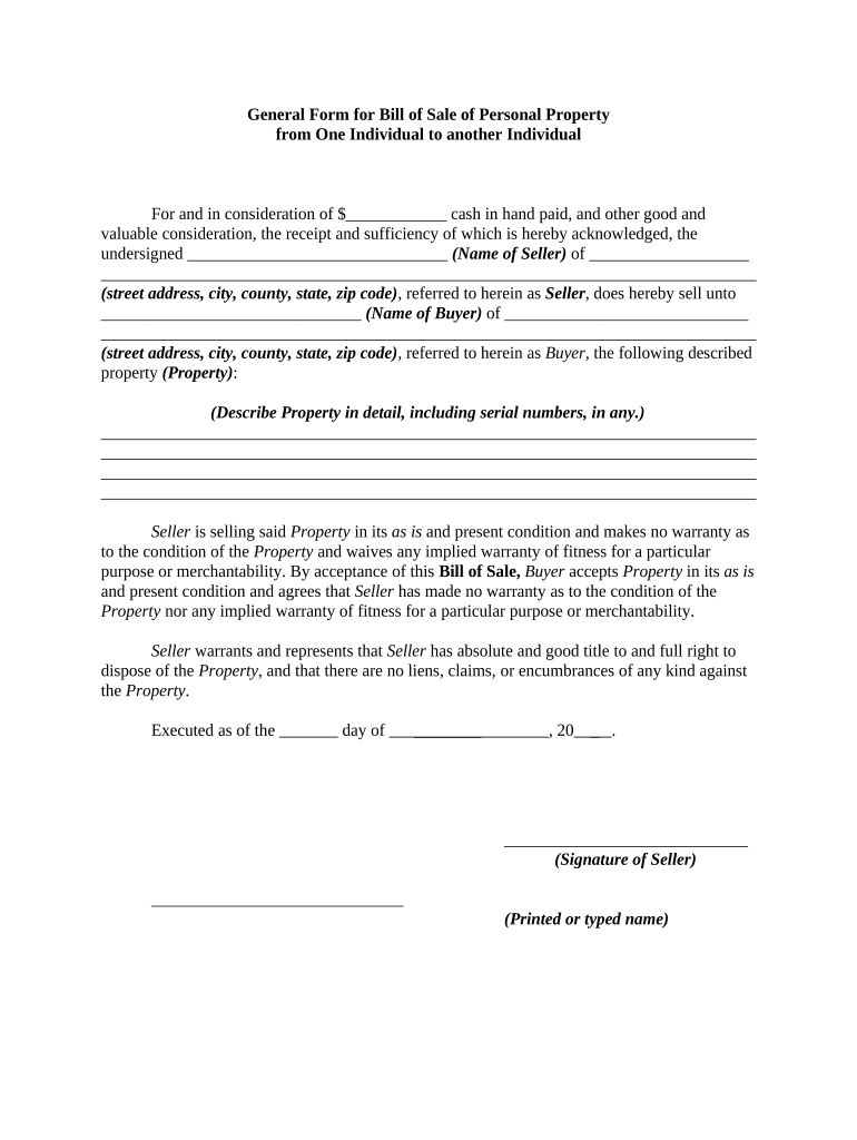 form bill sale Preview on Page 1