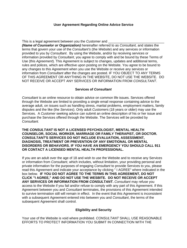 online advice Preview on Page 1