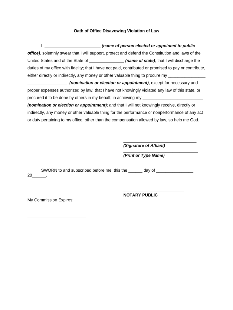 penalty for violating oath of office Preview on Page 1