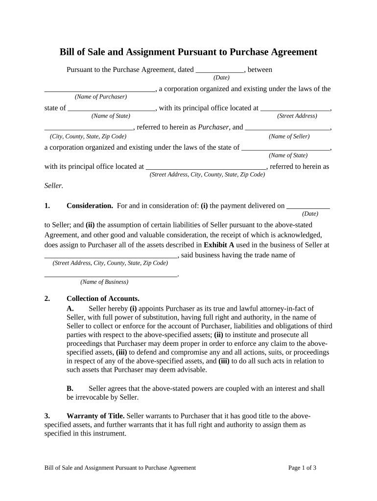 sale assignment agreement