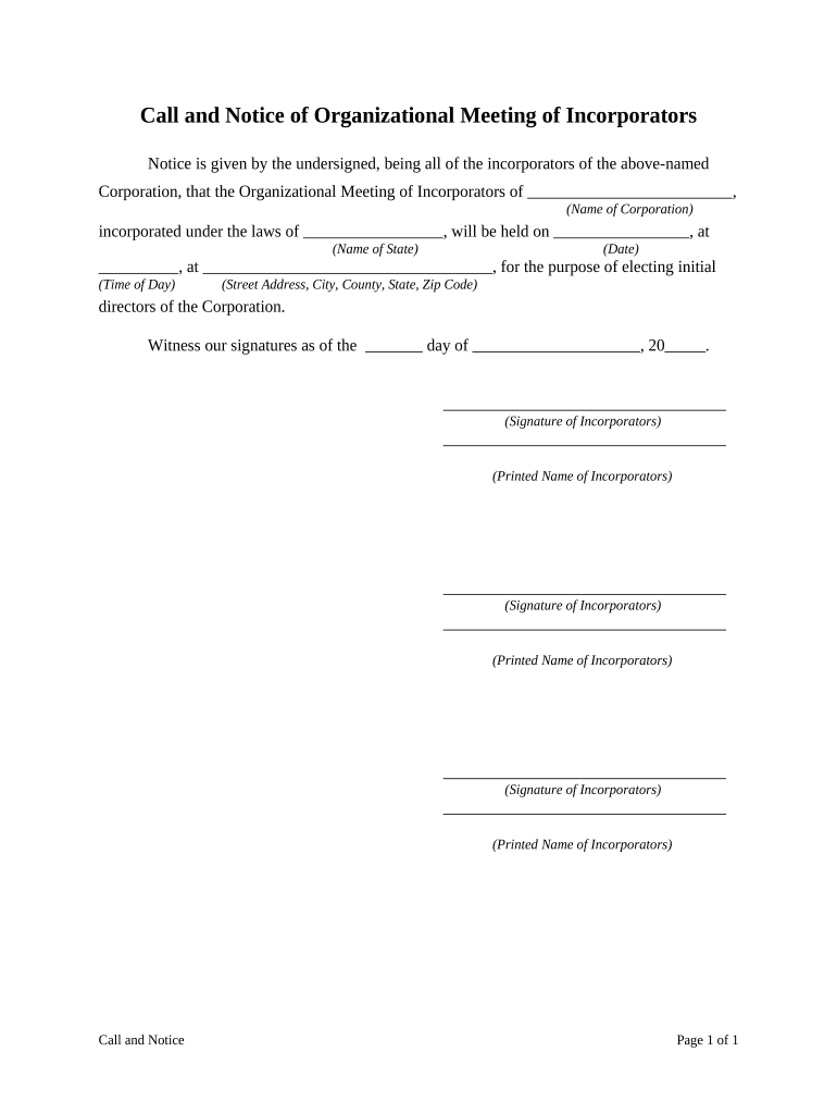 call for meeting notice Preview on Page 1