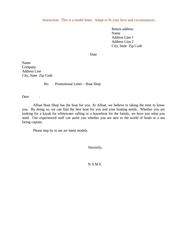 sample letter promotional Preview on Page 1