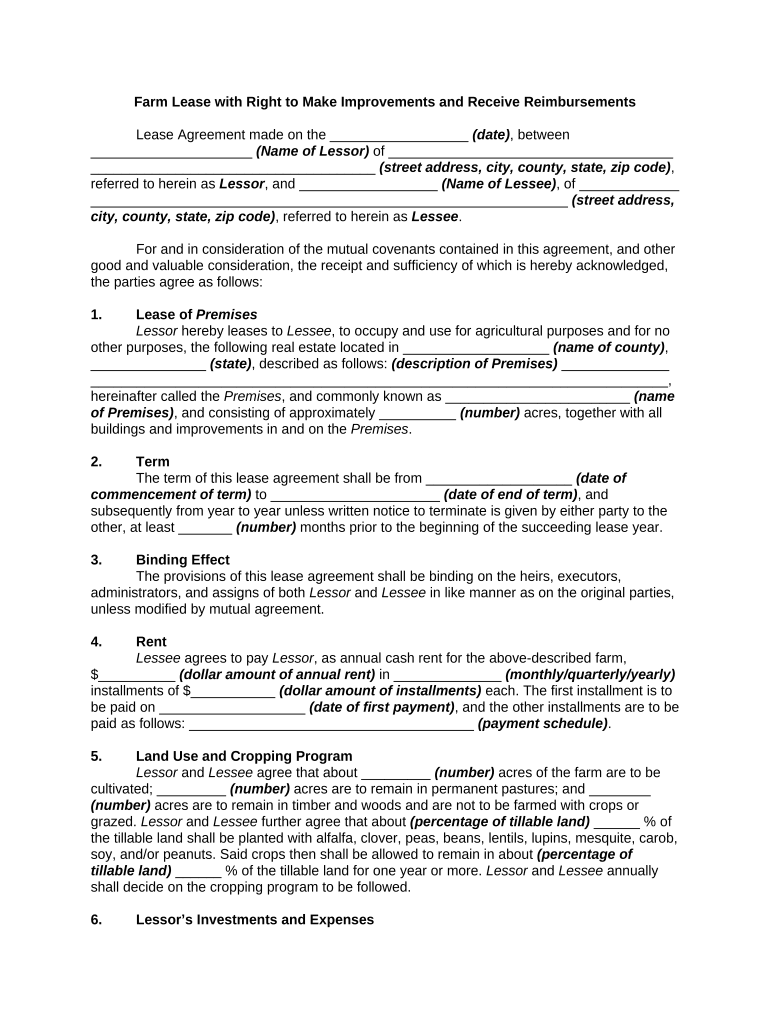 farm lease rental Preview on Page 1.