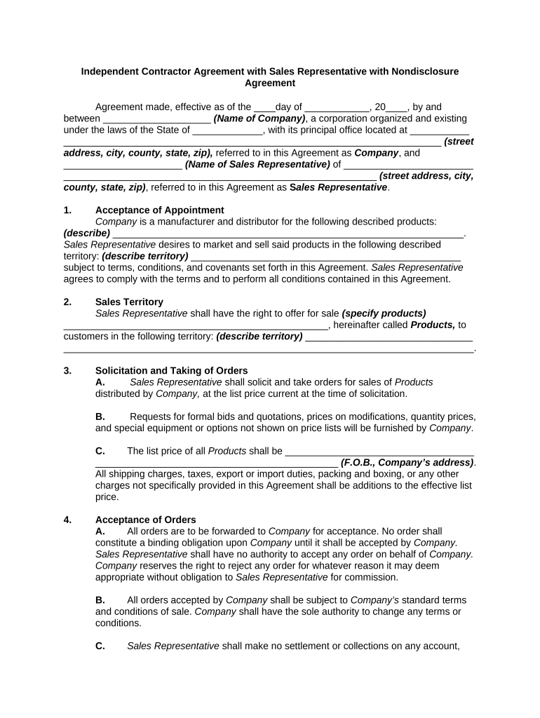 independent agreement with Preview on Page 1