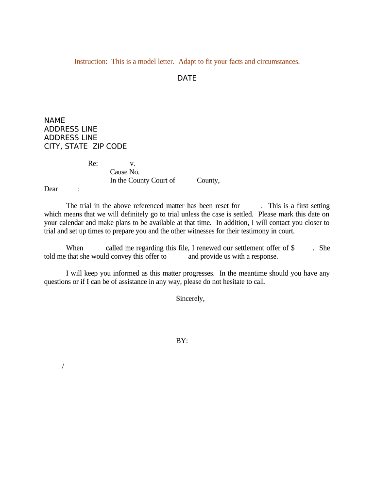 Sample Letter Trial Doc Template PdfFiller