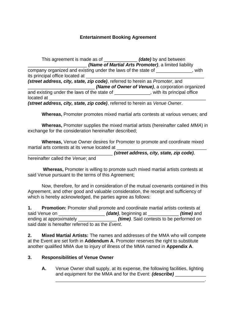 booking agreement Preview on Page 1