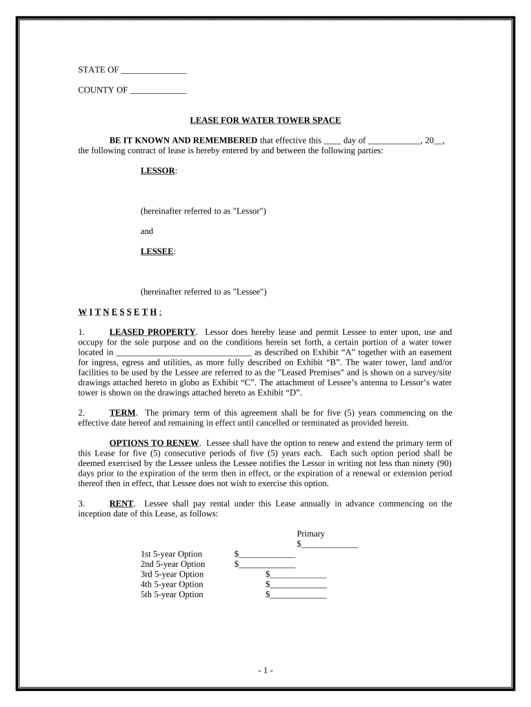 lease water agreement Preview on Page 1