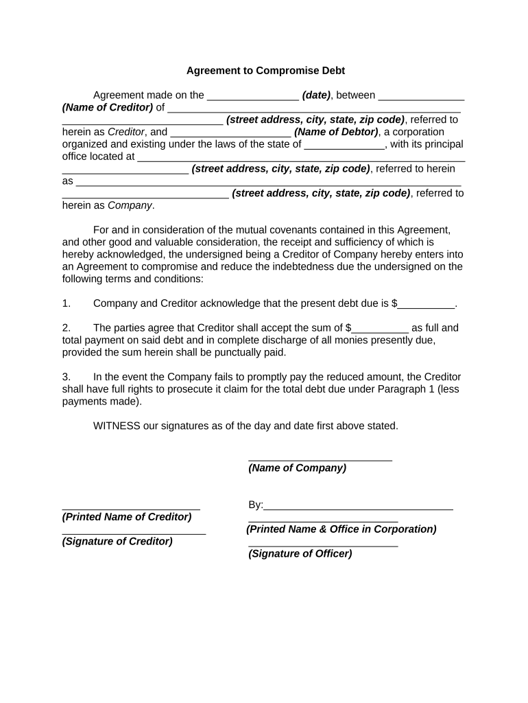 agreement debt Preview on Page 1