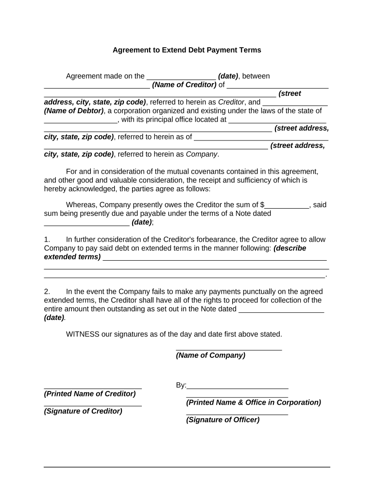 agreement to pay debt Preview on Page 1.