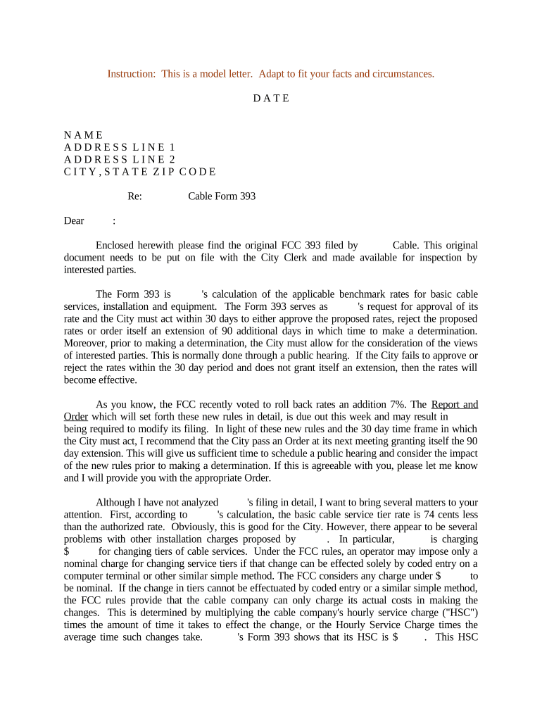 Sample Letter for FCC 393 Preview on Page 1