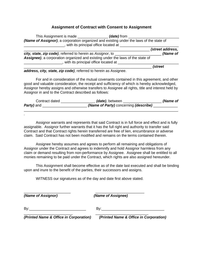assigned contract def
