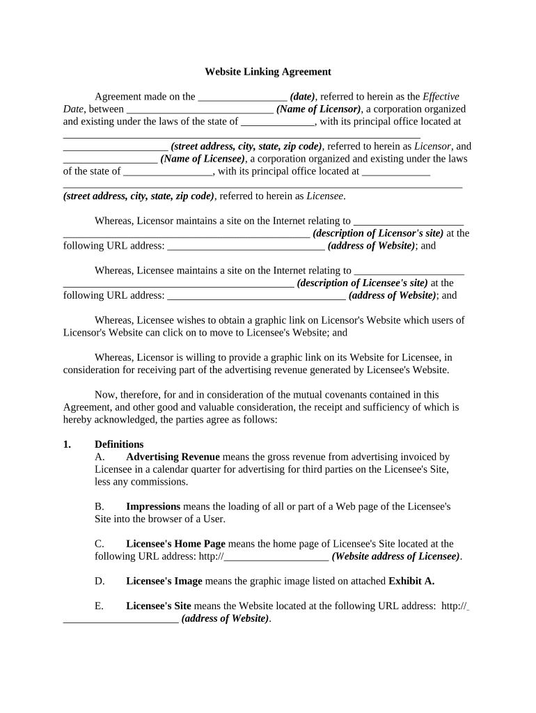 website agreement Preview on Page 1
