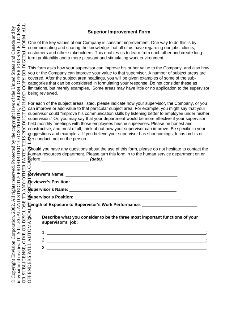 Superior Improvement Form Preview on Page 1