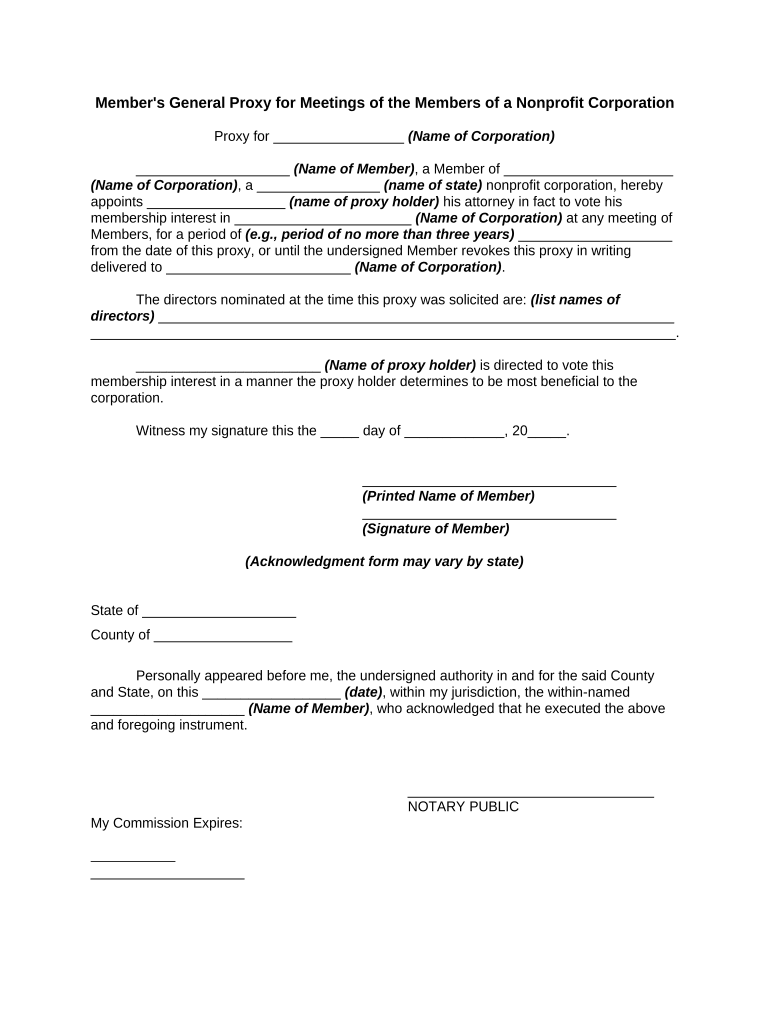 General Proxy Doc Template PdfFiller