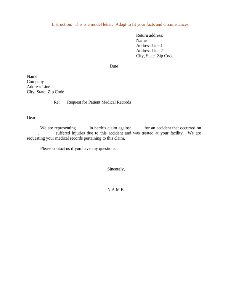Letter Request Medical Doc Template PdfFiller