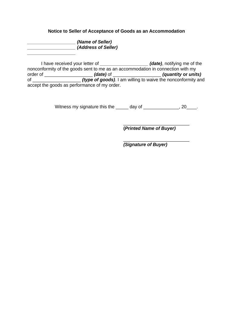 notice of accommodation contract law Preview on Page 1