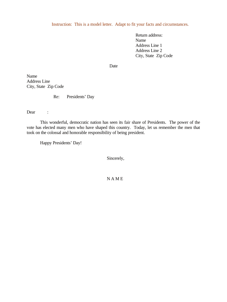 letter to president format Preview on Page 1