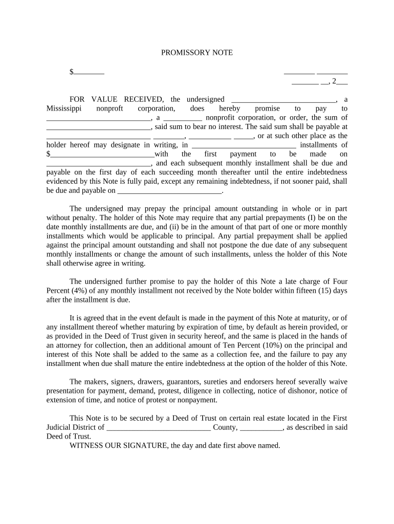 church promissory note Preview on Page 1