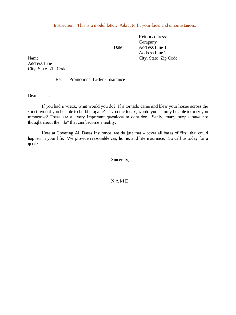 sample letter promotional Preview on Page 1