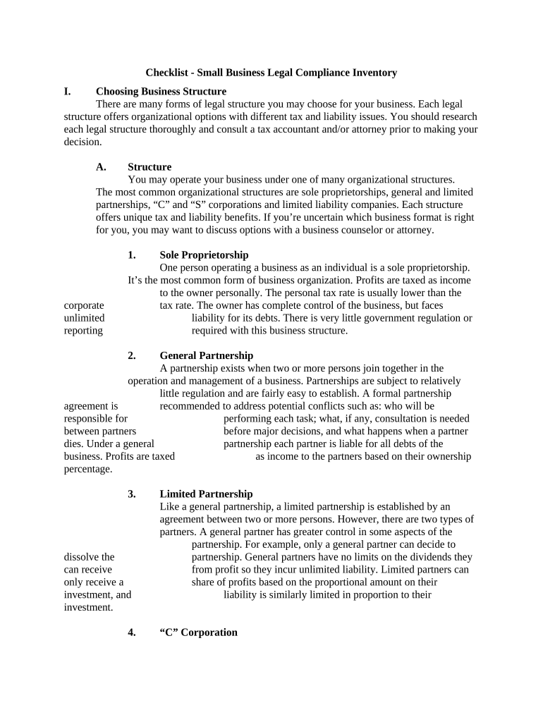 checklist compliance download Preview on Page 1