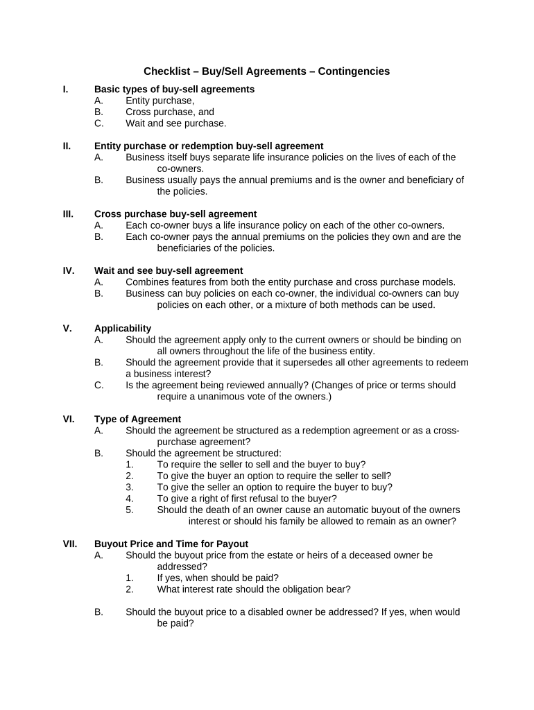 buysell agreements Preview on Page 1.