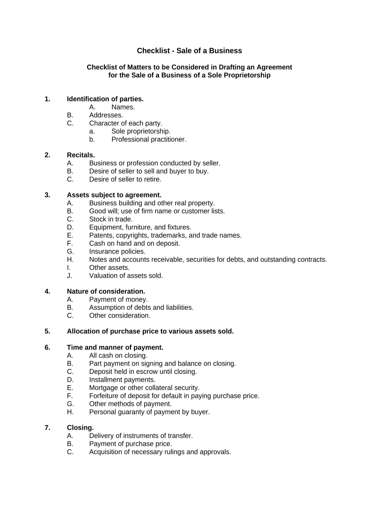 checklist business Preview on Page 1