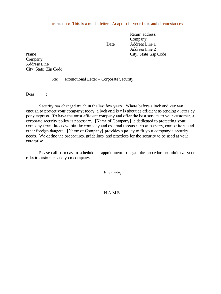 letter promotional corporate Preview on Page 1