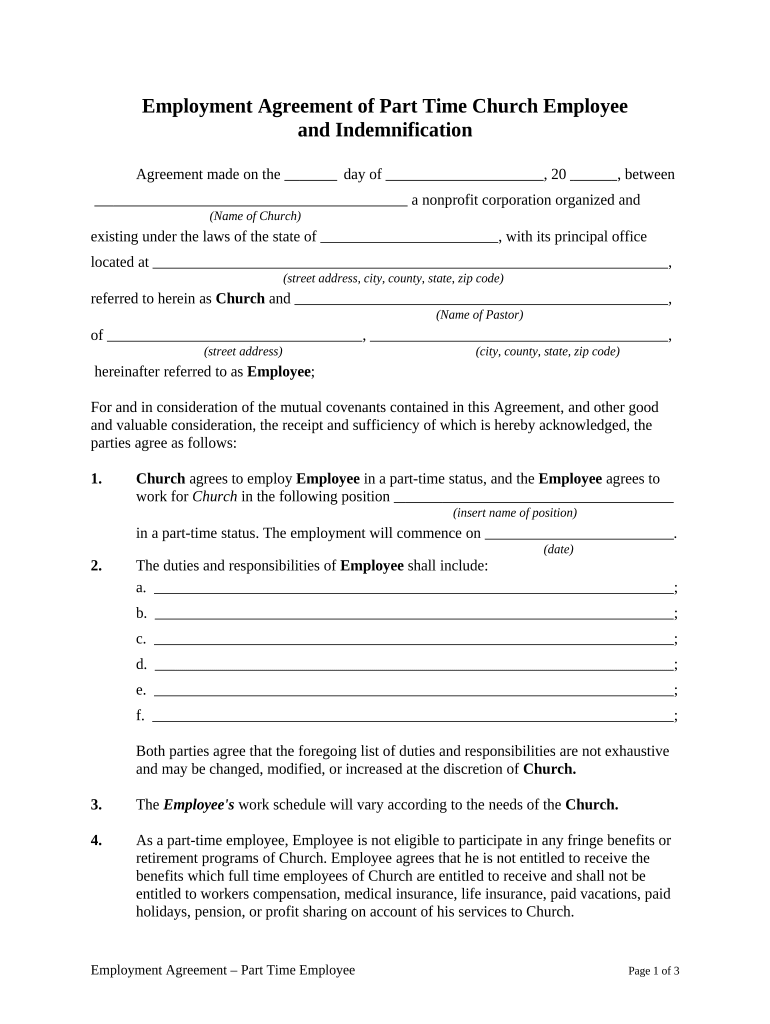 employment agreement part Preview on Page 1